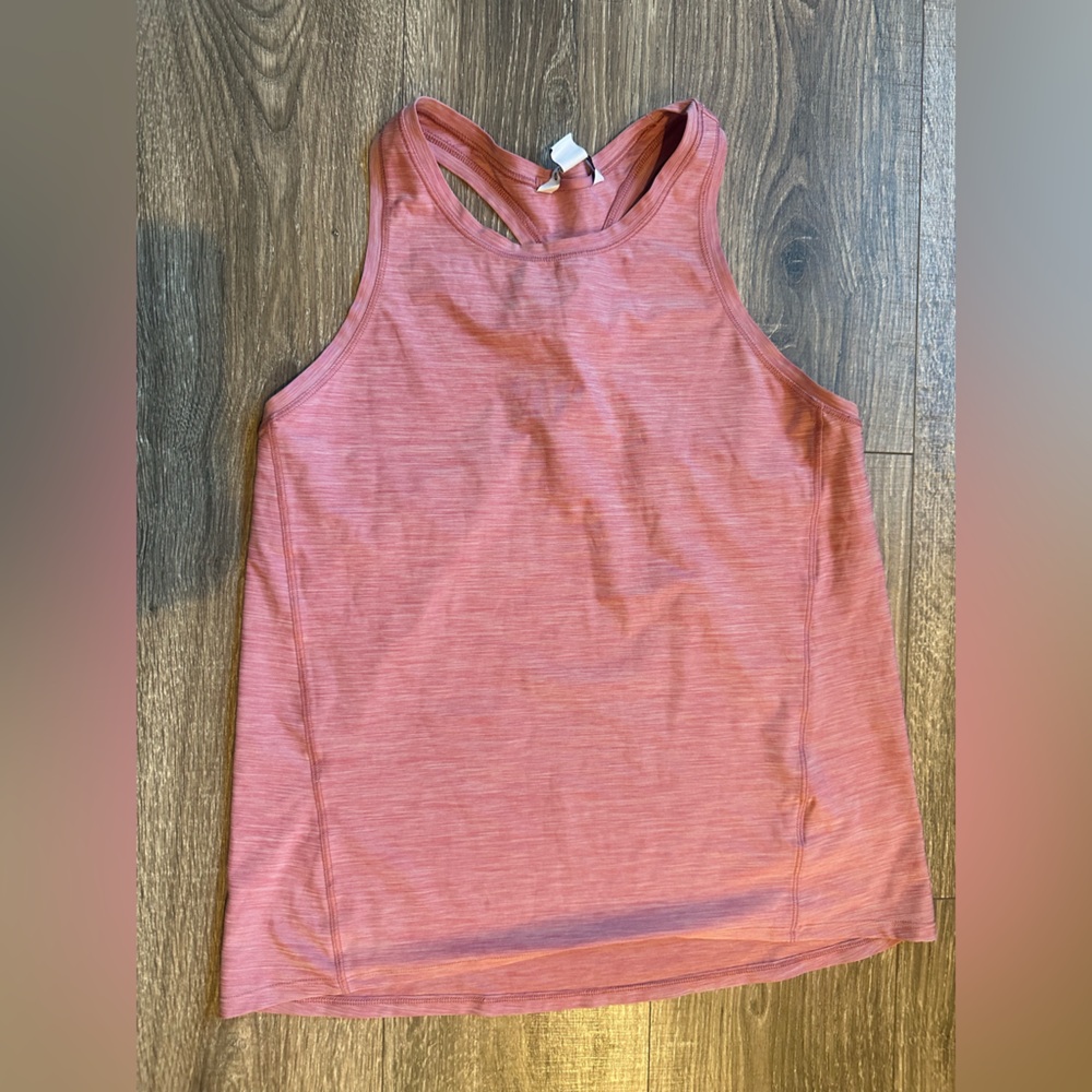 Athleta Orange Sleeveless Tank Top with High Neckline